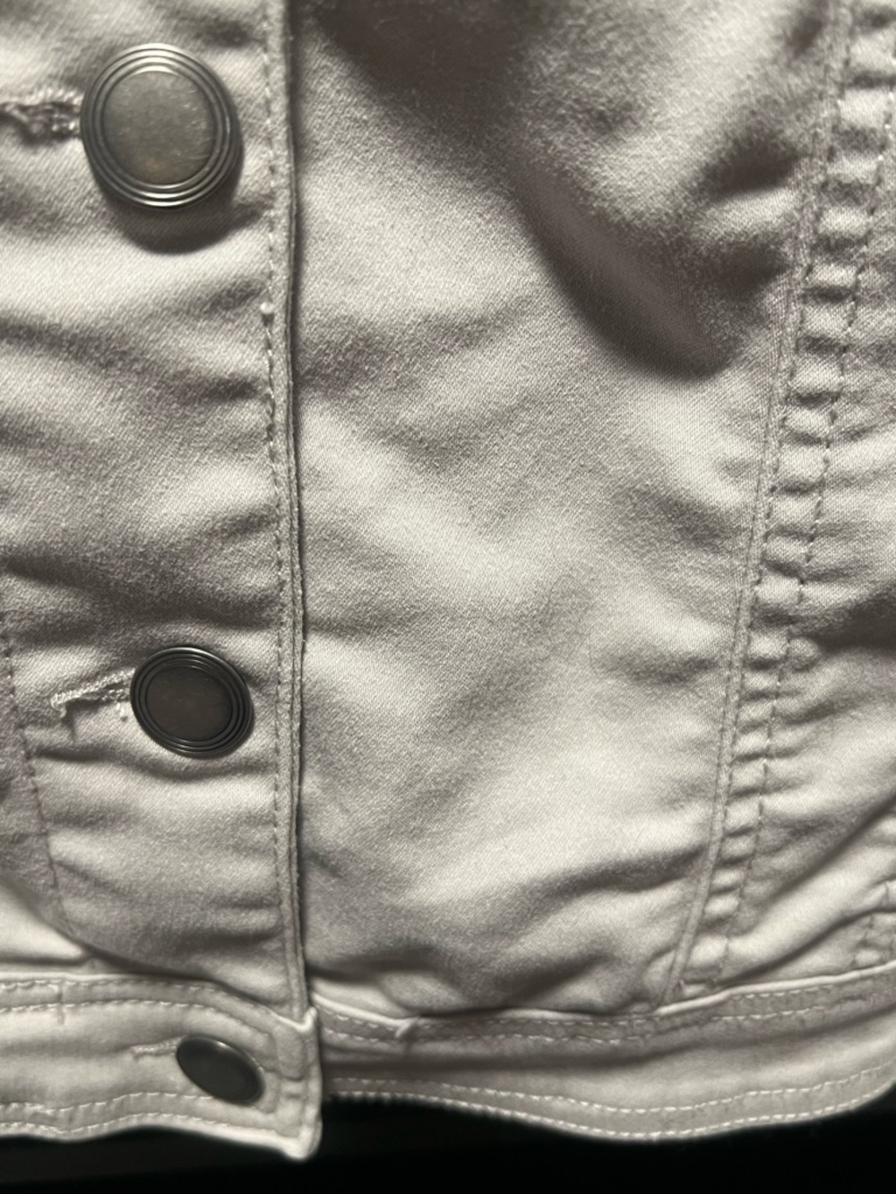 Cream Denim Jacket with Button-Front - Classic Trucker - Picture 5 of 9